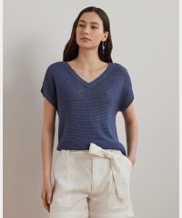 LAUREN RALPH LAUREN/リネンブレンド ショートスリーブ Vネック セーター/508320595