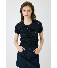 moussy/FLORAL RANDOM ギャザーTシャツ/508328040