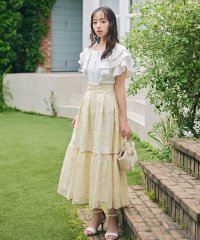 SWINGLE/刺繍フラワーレースティアードパイピングスカート/508331566