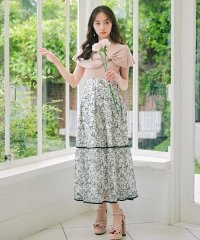 SWINGLE/刺繍フラワーレースティアードパイピングスカート/508331566