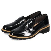 Recipe/レシピ Recipe ローファー コインローファー レディース 本革 2Eワイズ ブラック 黒 RP－309K/508331777