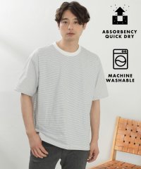 THE SHOP TK/パーフェクテックボーダー半袖Tシャツ 【吸水速乾／洗濯機OK】/508331782