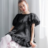 coca/コカ coca フロッキードットフリルブラウス/508332369