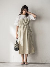 MAYSON GREY/メイソングレイ MAYSON GREY 【WEB限定】異素材ドッキングドロストワンピース≪洗濯機で洗える≫/508332439