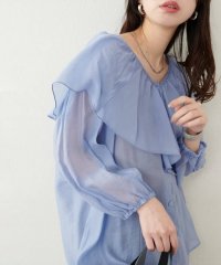 NICE CLAUP/OLIVE des OLIVE OUTLET/【natural couture】Ｖ開きフリルシアーブラウス/508332518