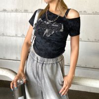 non-hedge/ノンヘッジ non－hedge デニムロゴワンショルダーTシャツ/508332585