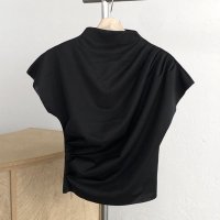 Forcement/フォースメント Forcement 上品なハーフネック半袖ドレープトップス/508332592