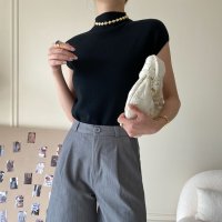 Forcement/フォースメント Forcement 上品なボトルネックフレンチスリーブニット/508332593