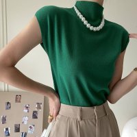 Forcement/フォースメント Forcement 上品なボトルネックフレンチスリーブニット/508332593