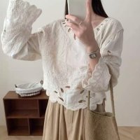 maison de LATIR/メゾンドラティール maison de LATIR 女性らしさ引き立つ長袖クロシェ編みトップス/508332594