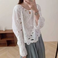 maison de LATIR/メゾンドラティール maison de LATIR 女性らしさ引き立つ長袖クロシェ編みトップス/508332594