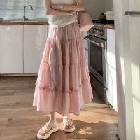 shoppinggo/ショッピングゴー shoppinggo 【NANA&NANAコラボ】スカート レディース かわいい Aライン マキシ丈 フレアスカート ロング ひざ下 フリル /508332603