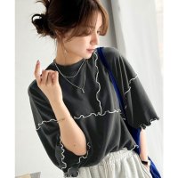 Classical Elf/クラシカルエルフ Classical Elf Tシャツより可愛く、スウェットより軽やか♪5分袖メロウ切替裏毛トップス/508332609