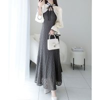 Classical Elf/クラシカルエルフ Classical Elf 【mily bilet】パイピング配色シアーボレロセットアップ花柄レースキャミワンピース/508332617