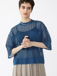 Aga/アーガ Aga 透かし編みストライプニットPO/508332654