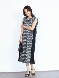 FENNEL/フェンネル FENNEL バイアスストライプカットソーワンピース/508332668