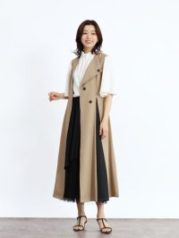 FENNEL/フェンネル FENNEL アシンメトリーラペル配色ジレワンピース/508332669