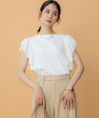 KUMIKYOKU（LARGE SIZE）/【洗濯機可】プリーツコンビフレンチスリーブ カットソー/508333007