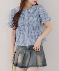 NICE CLAUP/OLIVE des OLIVE OUTLET/【RMAF】【韓国風コーデ叶う!】新色！シャーリング衿付ブラウス/508333156