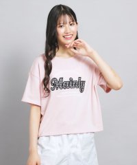 PINK-latte/接触冷感 ギンガムアップリケTシャツ/508333158