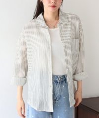 BLUEEAST/ブルーイースト BLUEEAST リネンストライプシャツ/508333546