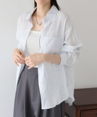 BLUEEAST/ブルーイースト BLUEEAST リネンストライプシャツ/508333546