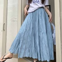 shoppinggo/ショッピングゴー shoppinggo スカート レディース プリーツスカート ランダムプリーツ フレアスカート ロング マキシ トレンド ウエストゴム/508333681