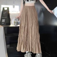 shoppinggo/ショッピングゴー shoppinggo スカート レディース プリーツスカート ランダムプリーツ フレアスカート ロング マキシ トレンド ウエストゴム/508333681