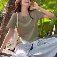 shoppinggo/ショッピングゴー shoppinggo Tシャツ カットソー 半袖 レディース トップス プルオーバー ゆたっり シンプル 無地 おしゃれ 黒 ブラック ホワイ/508333682