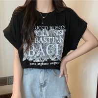 shoppinggo/ショッピングゴー shoppinggo ロゴTシャツ 半袖 ゆったり 体型カバー 夏服 tシャツ 英字ロゴ ゆるT 半袖 柄プリントTシャツ ゆるシルエット半袖/508333684