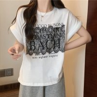 shoppinggo/ショッピングゴー shoppinggo ロゴTシャツ 半袖 ゆったり 体型カバー 夏服 tシャツ 英字ロゴ ゆるT 半袖 柄プリントTシャツ ゆるシルエット半袖/508333684