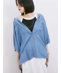 Samansa Mos2 blue/サマンサモスモス ブルー Samansa Mos2 blue 【接触冷感】クールデニムビッグシャツ/508333826