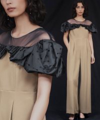 GIRL/ガール GIRL リボンカットジャガード フリル オールインワン パンツドレス 結婚式 パーティードレス オケージョンドレス お呼ばれ 二次会 成人式 同窓会/508333877
