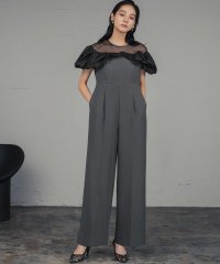 GIRL/ガール GIRL リボンカットジャガード フリル オールインワン パンツドレス 結婚式 パーティードレス オケージョンドレス お呼ばれ 二次会 成人式 同窓会/508333877