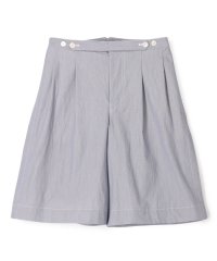 TOMORROWLAND MENS/コットンナイロンストライプ  2プリーツ ベルトレス ショートパンツ/508334118