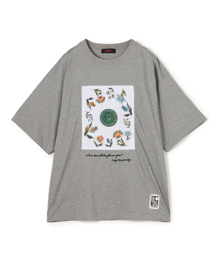 CABaN スビンコットン フラワーサークルプリントＴシャツ CABaN スビンコットン フラワーサークルプリントTシャツ