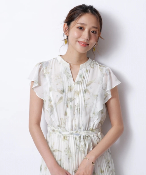 新品未使用 JUSGLITTY アイビープリントワンピース グリーンM