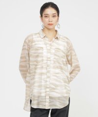 EVEX by KRIZIA/【SANYO Style EDITION掲載】【接触冷感】【ウォッシャブル】シアーボイルゼブラロングシャツ/508167337