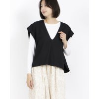 ESTROISLOSE/エストゥロワルーズ ESTROISLOSE トリコチンウオッシャブル ドロップベスト/508283718
