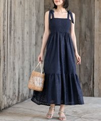 rps/レース生地シャーリング肩リボンワンピース/508284507