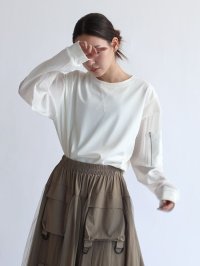 LASUD/ラシュッド LASUD 異素材ラウンドヘムカットソー/508334630