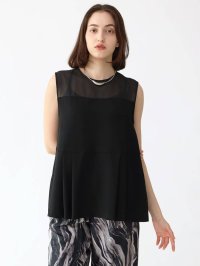Aga/アーガ Aga シアー切替タックプリーツブラウス/508334642
