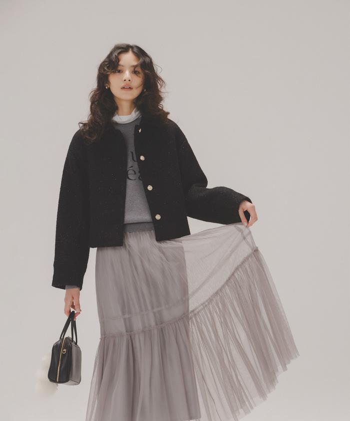 NATURAL BEAUTY BASIC ショートボアブルゾン グレー NATURAL BEAUTY BASIC ショートボアブルゾン グレー（ナチュラル