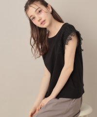 Couture Brooch/【マシンウォッシャブル・UVケア・接触冷感】フレンチ肩レースカットソー/508334943