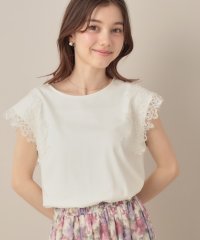 Couture Brooch/【マシンウォッシャブル・UVケア・接触冷感】フレンチ肩レースカットソー/508334943