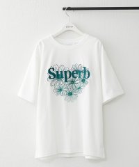 NICE CLAUP/OLIVE des OLIVE OUTLET/グラデ花刺しゅうBIGＴシャツ/508335270