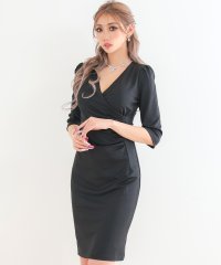 Tika/ティカ Tika キャバドレス 袖あり 七分袖 シンプル ワンカラー タイト 膝丈ドレス (Sサイズ～XXXLサイズ)/508335628