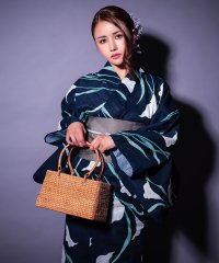 Retica/レティカ Retica 浴衣レディース 濃紺 菖蒲 リーフ 3点セット (ゆかた・作り帯・下駄)/508335645