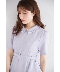 tocco closet/トッコクローゼット tocco closet ベルト付きパールビジュー装飾ツイードペプラムワンピース/508335862