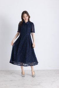 tocco closet/トッコクローゼット tocco closet パール釦パネルライン襟付きレースワンピース/508335863